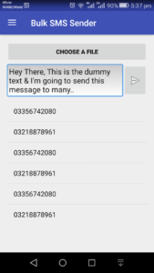 Bulk SMS Sender Android App Coding Infinite home