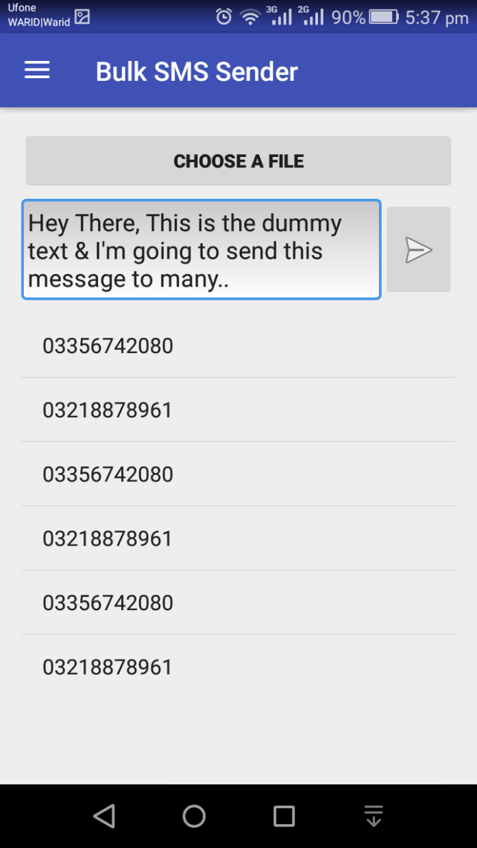 android bulk sms sender from pc