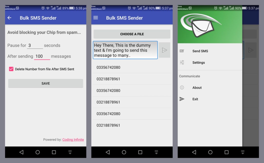 customized sms sender