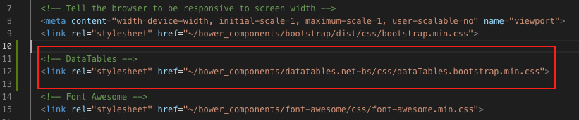 Datatables css