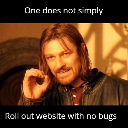 Website with bug meme