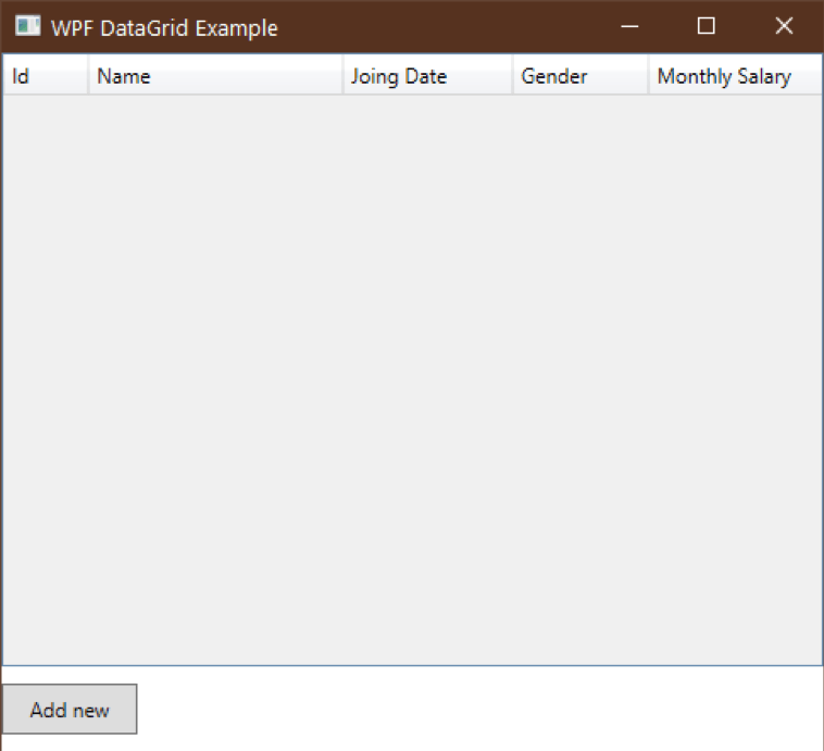 datagrid display data