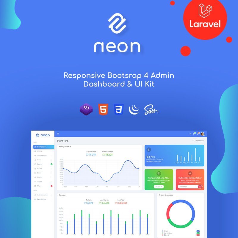 NEON - RESPONSIVE BOOTSTRAP & LARAVEL ADMIN TEMPLATE