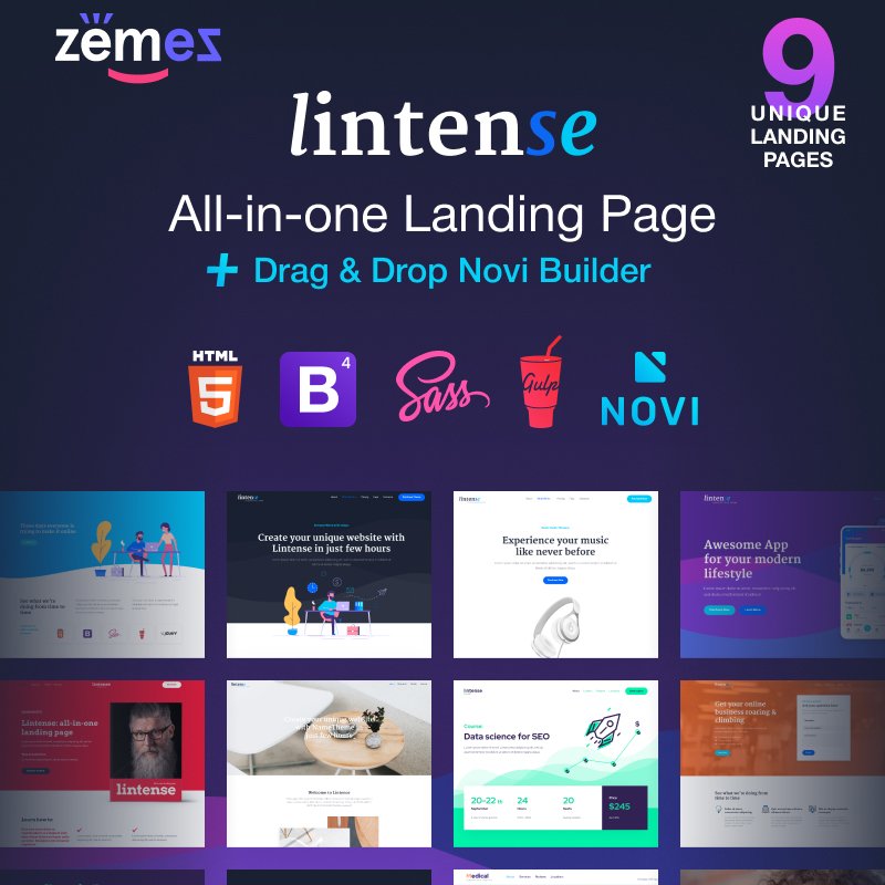 Lintense - All-in-one Landing Page Template