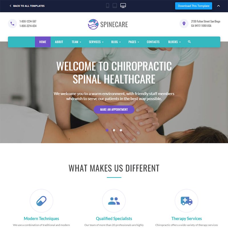 SPINECARE - MEDICAL WEBSITE TEMPLATE