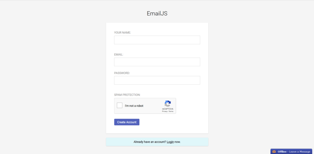 SETTING UP THE EMAILJS ACCOUNT FOR SENDING EMAIL