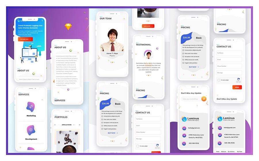 Leminus Web Agency Sketch Template
