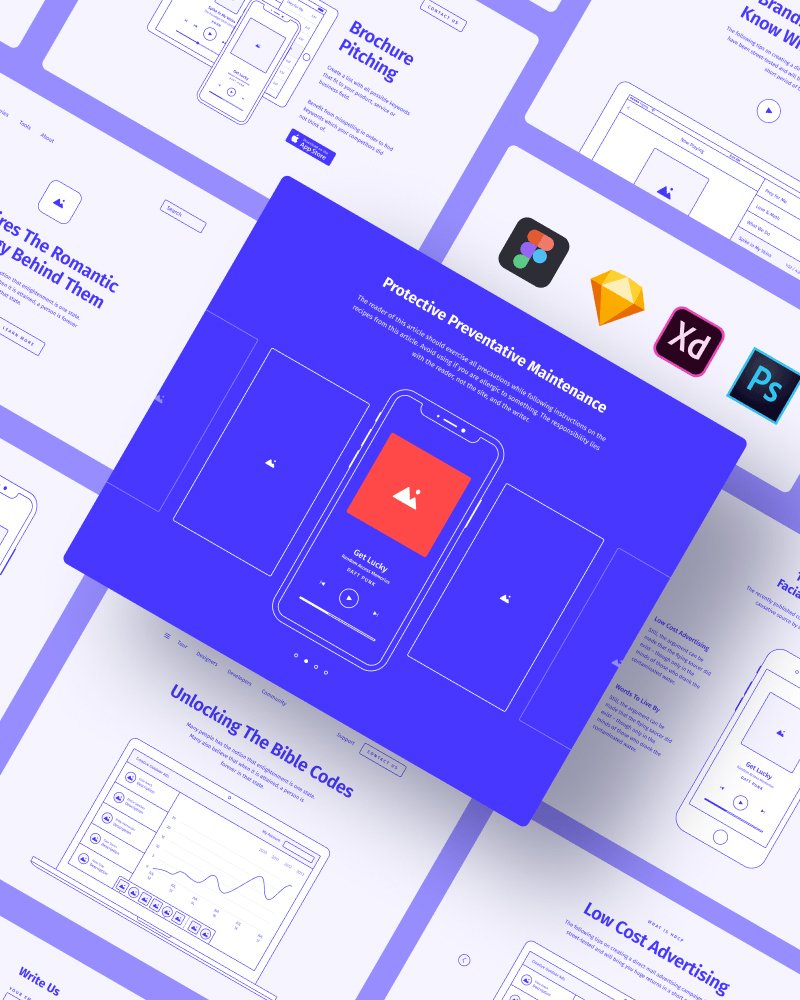 Method Wireframe Kit 2 Sketch Template