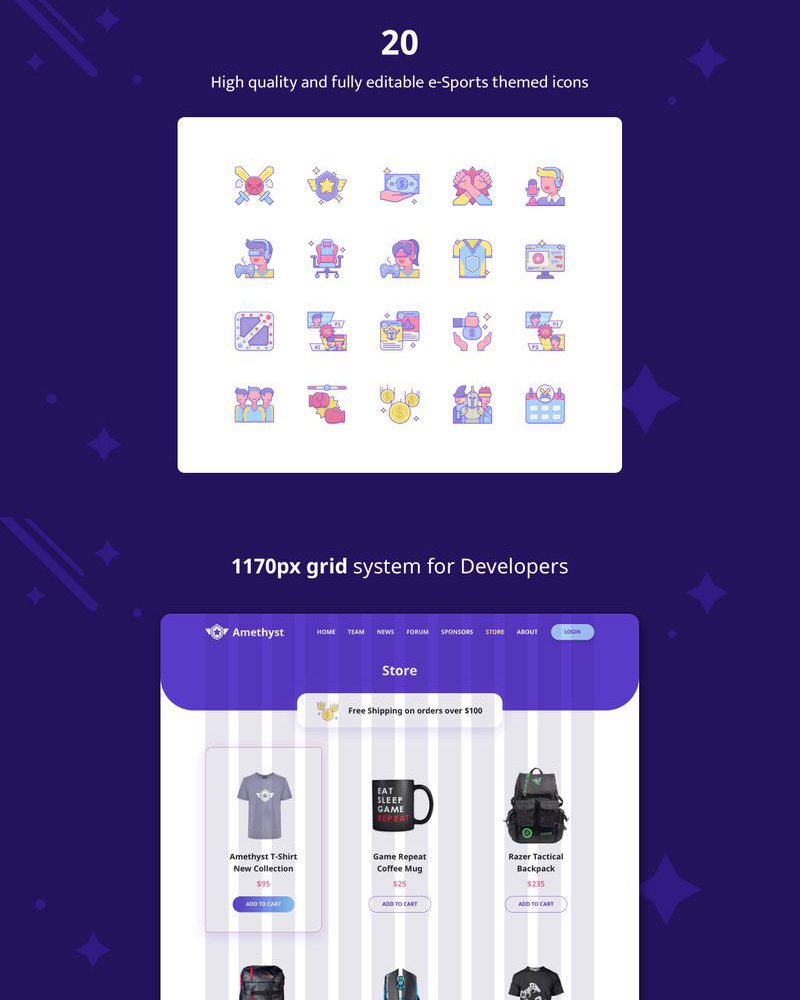 AMETHYST - ESPORTS SKETCH TEMPLATE