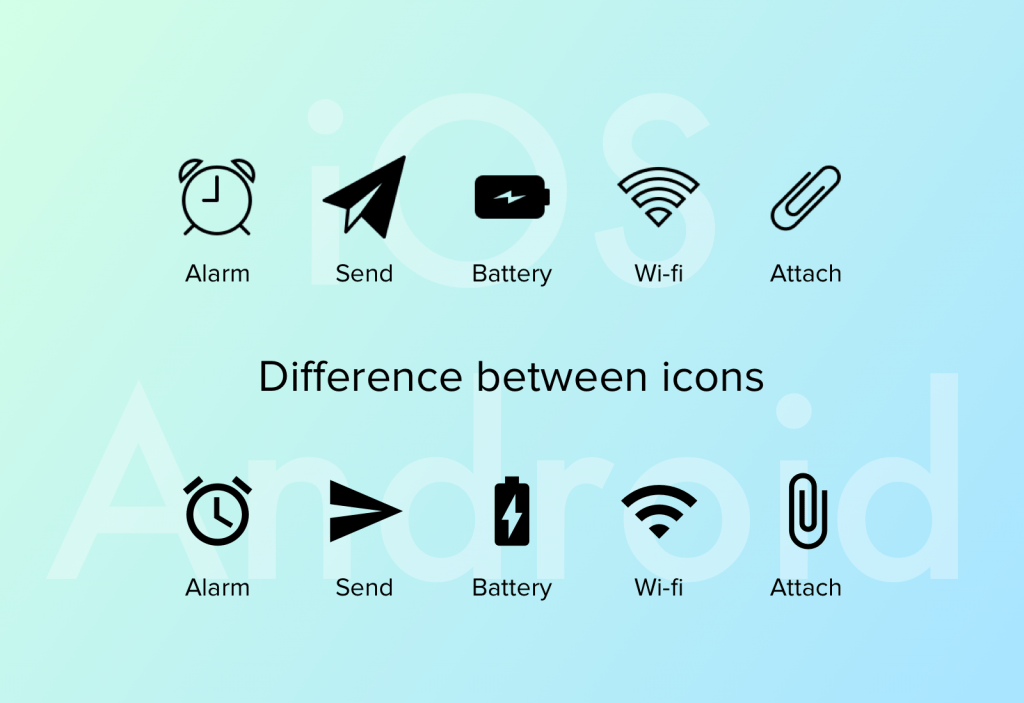 Android vs iOS icons